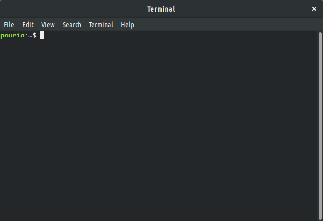 Terminal window on a Linux computer